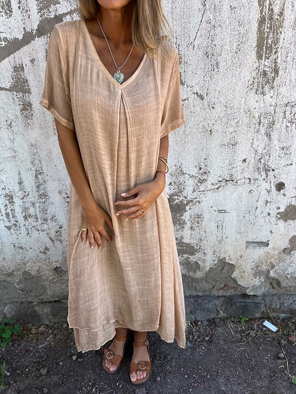 Janelle | Linen V-neck Dress