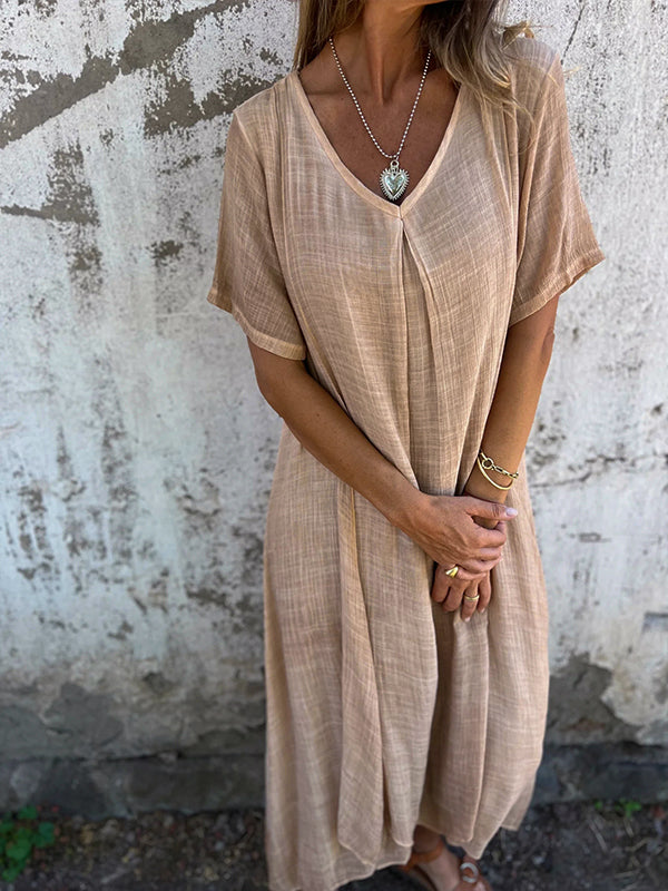 Janelle | Linen V-neck Dress