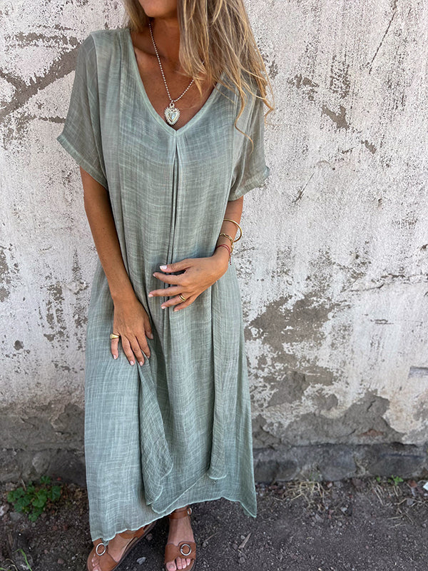 Janelle | Linen V-neck Dress