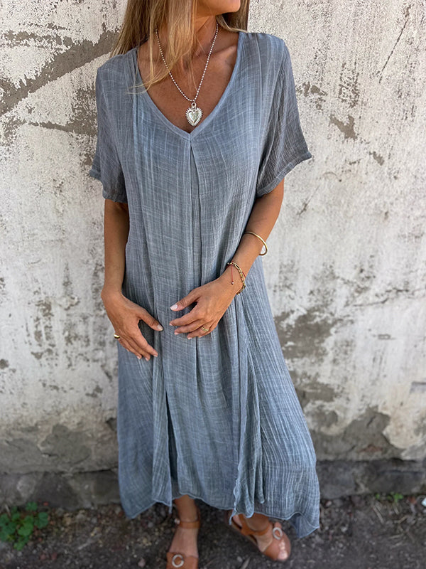 Janelle | Linen V-neck Dress